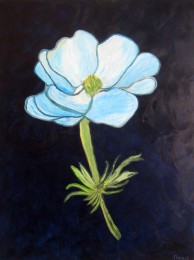 Thea | Blauwe Flower | Acrylverf op doek