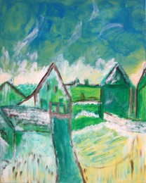 Thea | Huizen in het groen | Acrylverf op doek