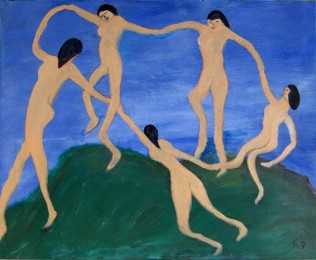 Thea | Dansende dames van Matisse | Acrylverf op doek