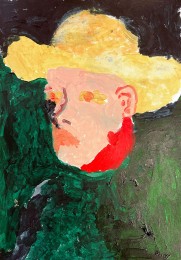 Wil | Naar zelfportret Vincent van Gogh | Acrylverf op papier
