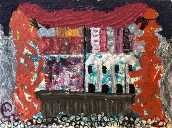 Wim | Het toneel | Acrylverf op doek