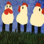 Jennifer | Kippen | Acrylverf op doek