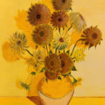 Errol | Droge Zonnebloemen in Vaas | Olieverf op doek