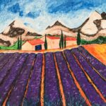 Gerard | Lavendel en bergen | Acrylverf op doek
