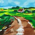 Henk S | Idyllisch landschap | Acrylverf op doek