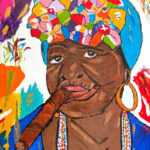 Irma | Genieten van een echte Havanna | Acrylverf op doek