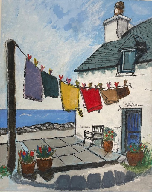 Marianne-Huisje aan zee-acryl-