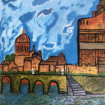 Pannus | Romeinse Brug Met Engelen | Acrylverf op doek