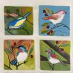Sylvie | Fantasie Vogel | acrylverf op tegels