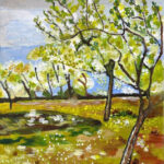 Sylvie | Boomgaard in Bloei | acrylverf op doek