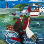 Sylvie | Fietsend door Frankrijk | acrylverf op doek