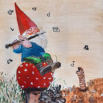 Yvonne | Fluitende kabouter | Acrylverf op canvasboard