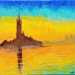 Aaron | Zonsondergang Venetië | Acrylverf op papier