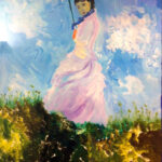 Bert | Vrouw met parasol | Acrylverf op doek