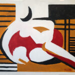 Henk | Rustende vrouw | Acrylverf op doek