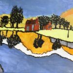 Henri | Spiegellandschap | Acrylverf op doek