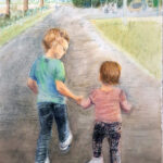 Hetty | Kleinkinderen | Aquarel en pastelkrijt op papier