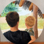 Hetty | Schoonzoon met kleinzoon | Olieverf over acrylverf op paneel