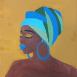Maureen | Woman in blue | Acrylverf op canvas