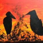 Rita | Twee vogels | Acrylverf op doek