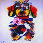 Sonja | Fleurige tekkel | Acrylverf op doek