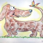 Sonja | Teckel meets vlinder | Acrylverf op canvas